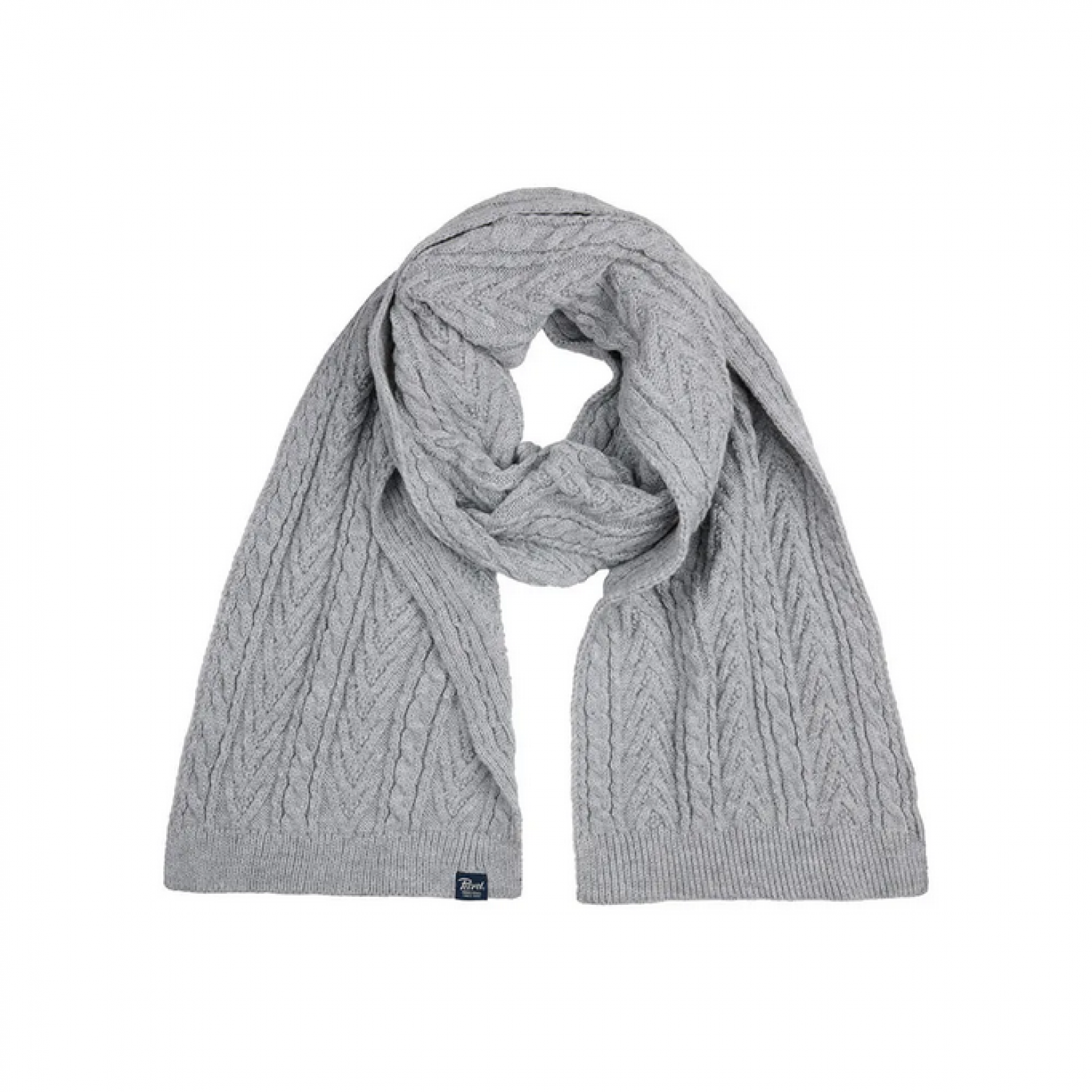 Life Style Butiken Ανδρικό Πλεκτό Κασκόλ με πλεξούδα LS1M-3050-SCR844 Γκρι